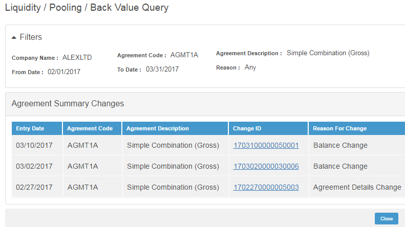 Back value query